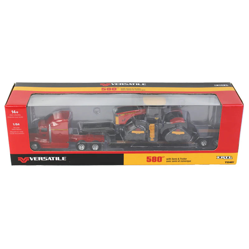 1/64 Versatile 580DT Track Tractor & Semi Truck with Lowboy Trailer, ERTL Prestige Collection