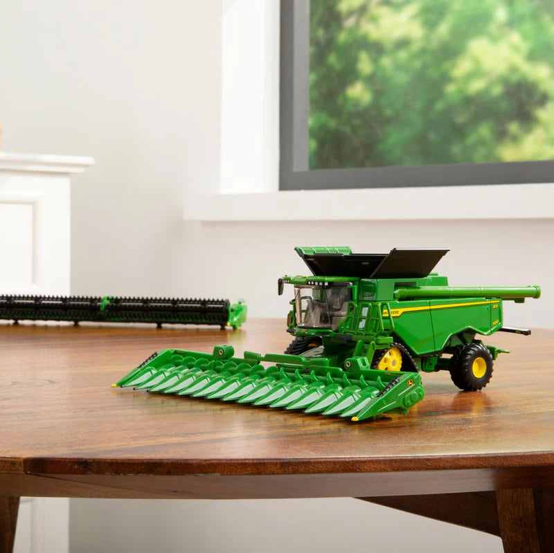 1/64 John Deere X9 1100 Combine with Front Tracks, Draper Head & Corn Head, ERTL Prestige Collection
