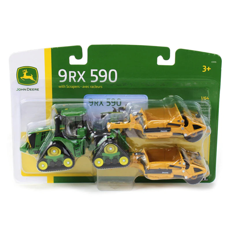 1/64 John Deere 9RX 590 Scraper Special Tractor with (2) 1812DC Scrapers by ERTL