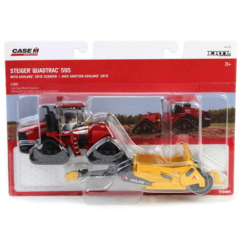 1/64 Case IH Steiger 595 Quadtrac Tractor with Ashland 2811E Scraper by ERTL