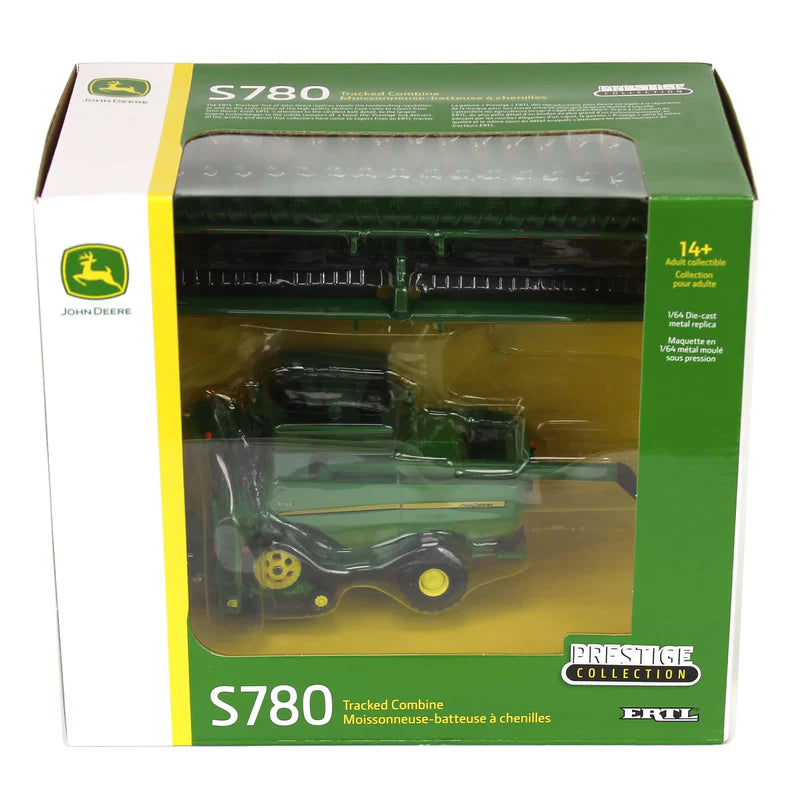 1/64 John Deere S780 Tracked Combine with Corn Head & Grain Head, ERTL Prestige Collection