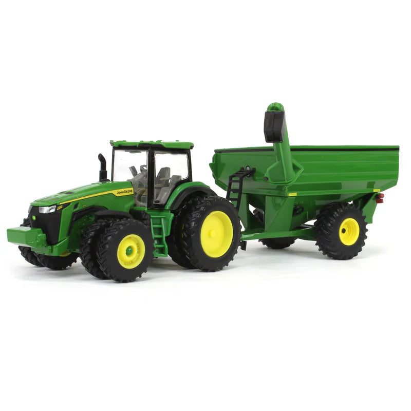 1/64 John Deere Harvesting Set with 8R 370 Tractor, Grain Cart, X9 1100 Combine & Grain Semi by ERTL