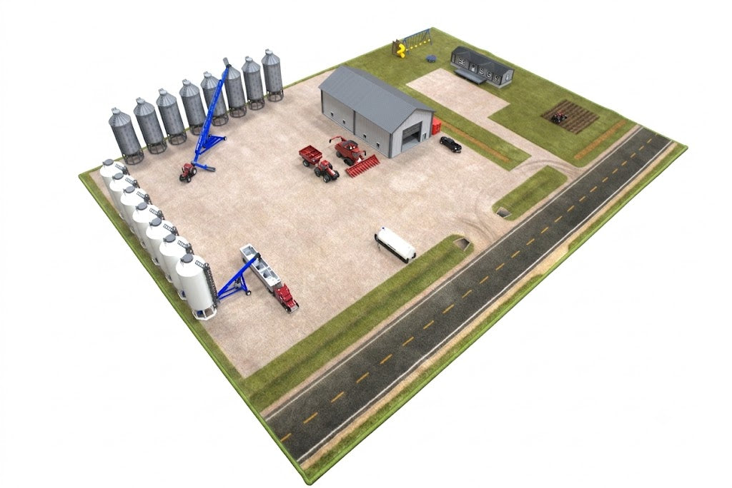 1:64 Scale Farm Yard Play Mat – Toy Farm Rug & Carpet for Farm Toys and Equipment
