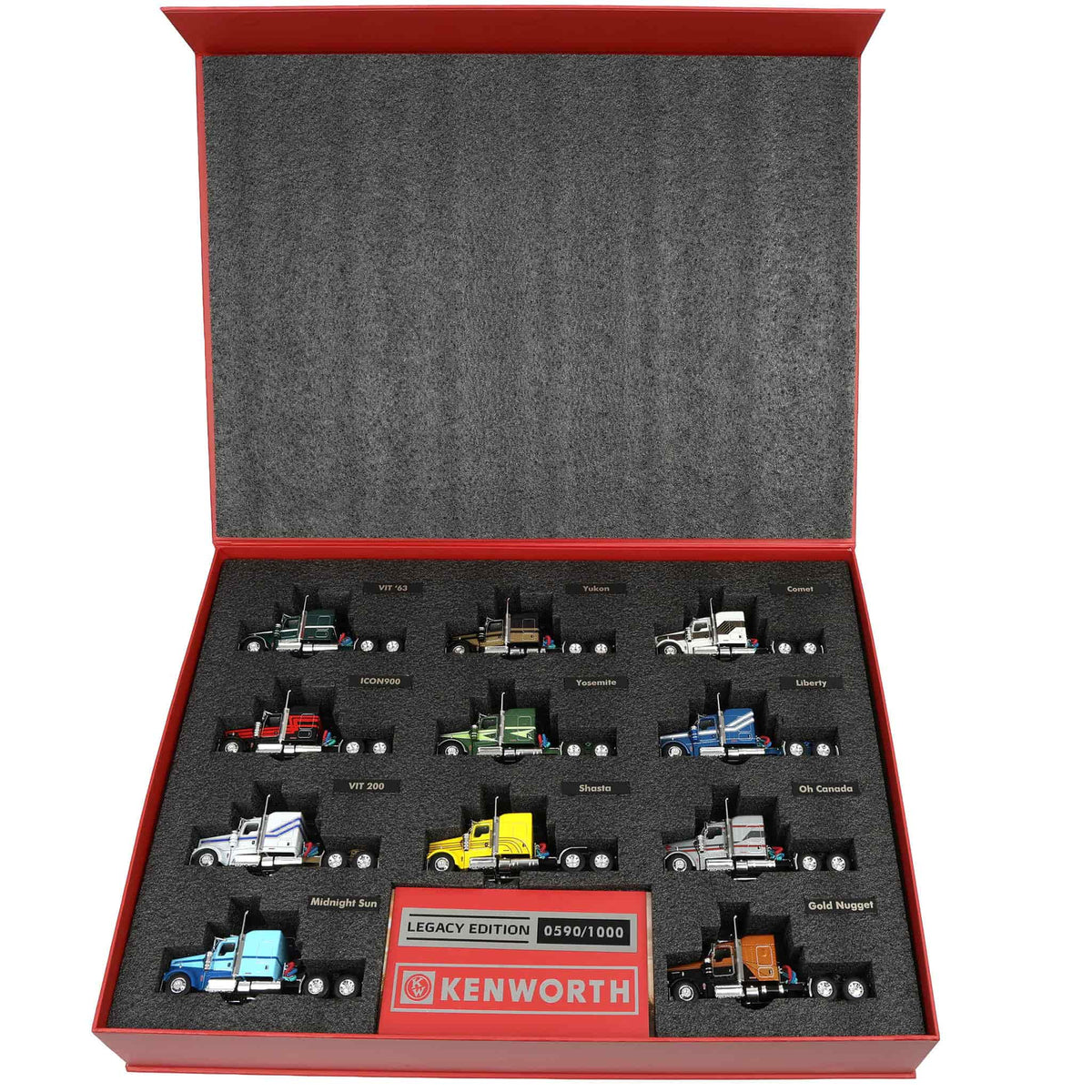 1/64 Kenworth W900L Legacy Edition Set with 11 Trucks, DCP by First Gear Limited Edition - Only 1,000 Made!