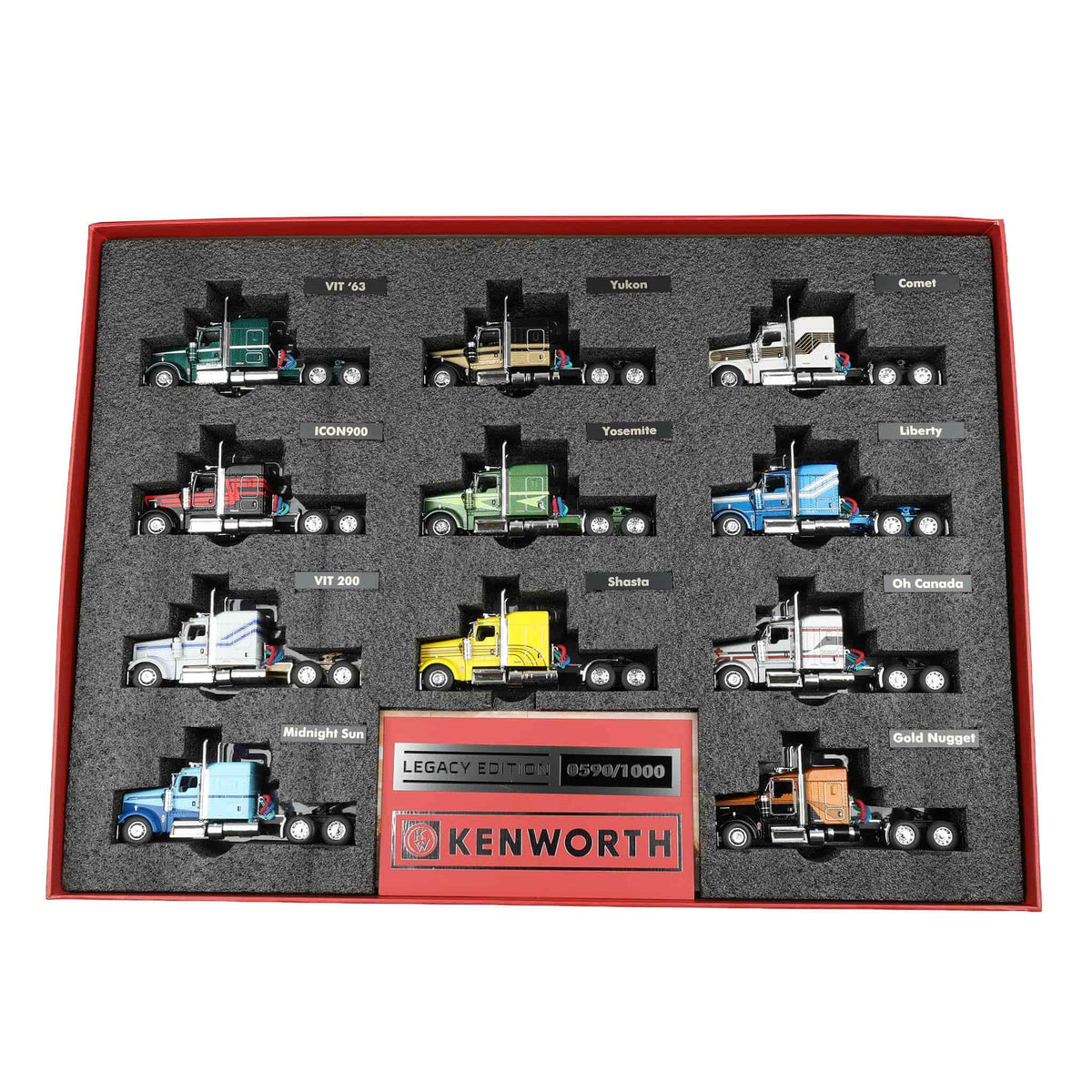 1/64 Kenworth W900L Legacy Edition Set with 11 Trucks, DCP by First Gear Limited Edition - Only 1,000 Made!