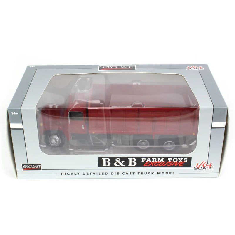 1/64 1980s International Grain Truck with Tandem Axle & Red Cab by SpecCast