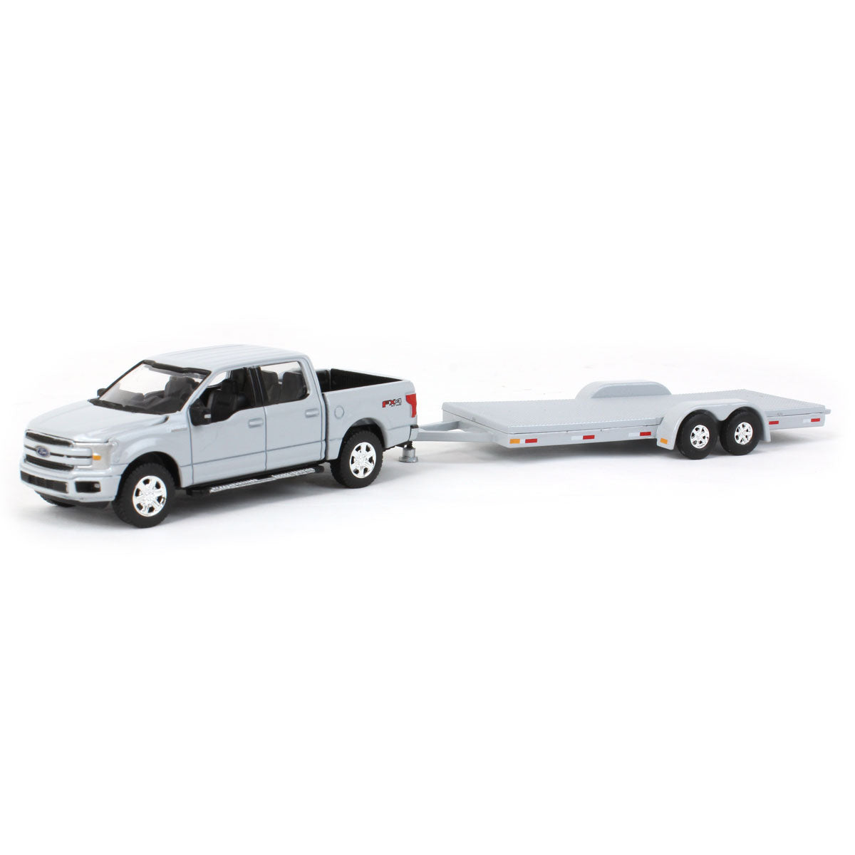 1/64 Stone Gray 2019 Ford F-150 with Trailer by Auto World, Limited Edition
