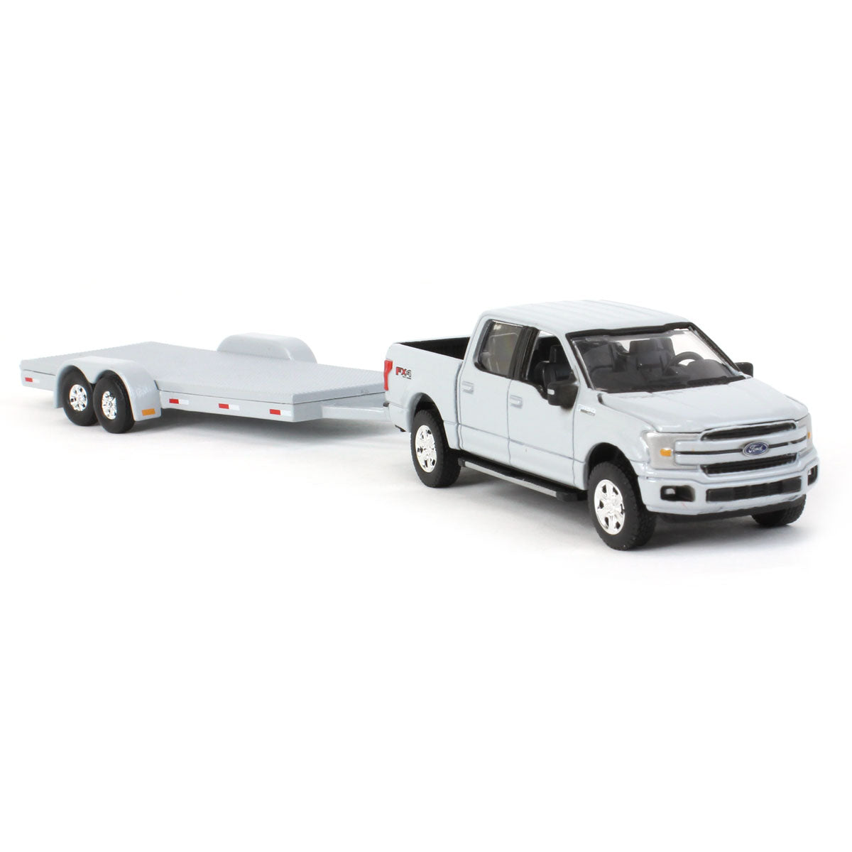 1/64 Stone Gray 2019 Ford F-150 with Trailer by Auto World, Limited Edition