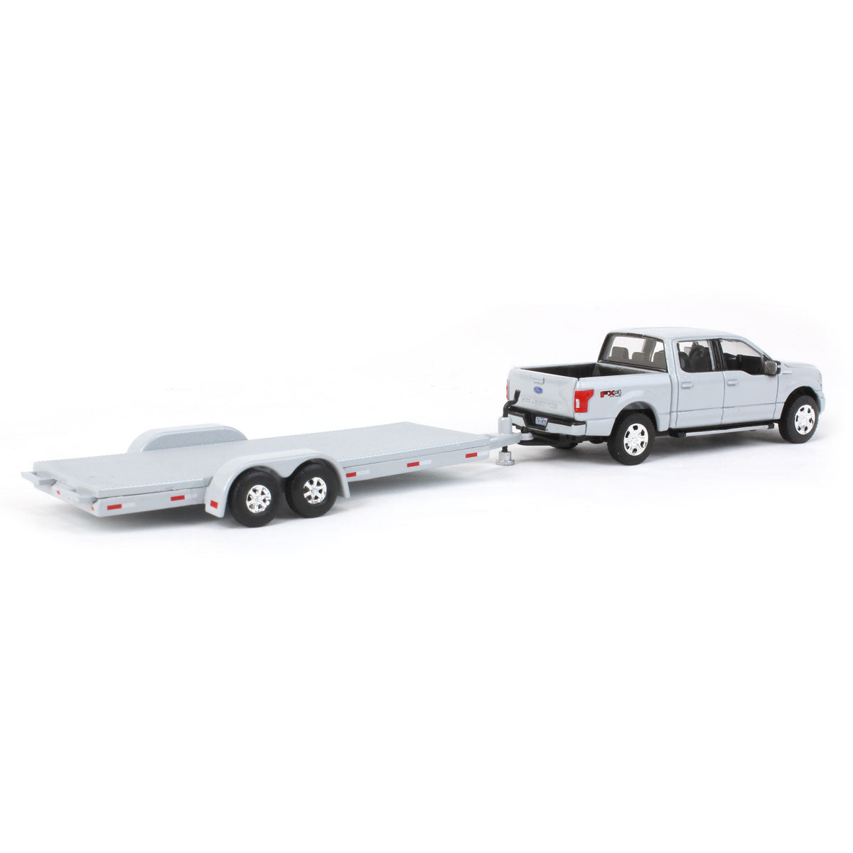 1/64 Stone Gray 2019 Ford F-150 with Trailer by Auto World, Limited Edition