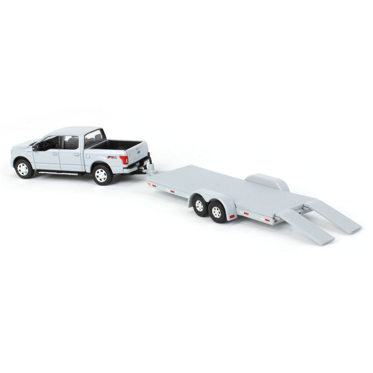 1/64 Stone Gray 2019 Ford F-150 with Trailer by Auto World, Limited Edition