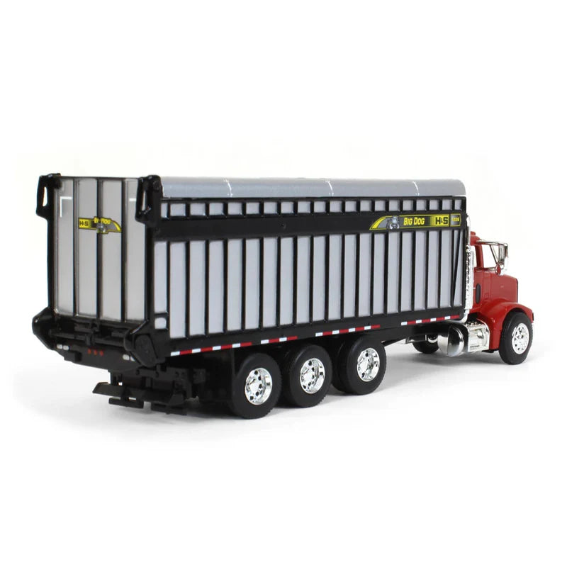 1/64 Red Peterbilt 385 Truck with H&S Big Dog 1226 Forage Box by SpecCast, Exclusive HFE Edition