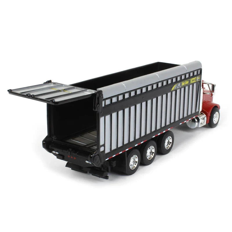 1/64 Red Peterbilt 385 Truck with H&S Big Dog 1226 Forage Box by SpecCast, Exclusive HFE Edition