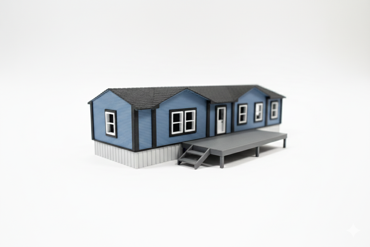 Light Blue Mobile Home