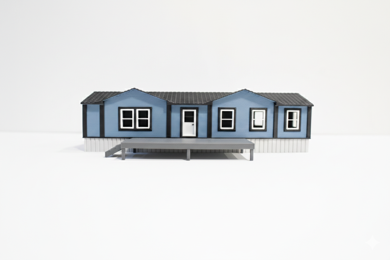 Light Blue Mobile Home