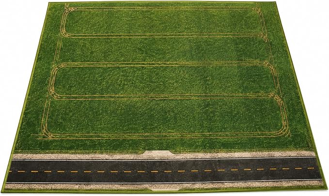 1:64 Scale Grass Field Play Mat – Toy Farm Rug for Tractors, Buildings & Equipment