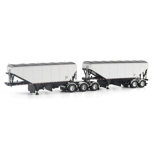 1/64 B-Train Grain Trailers by Diecast Masters, White with Black Frame