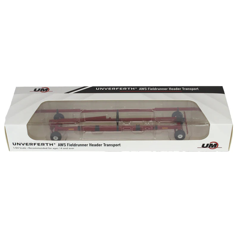 1/64 Unverferth AWS Fieldrunner Header Trailer by SpecCast, Red